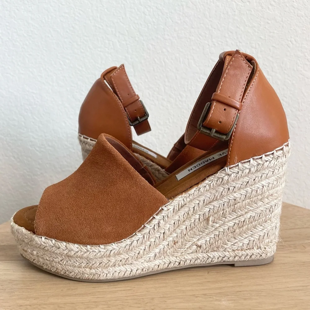 Steve Madden Jaylen Wedge Ankle Strap Espadrille Sandal